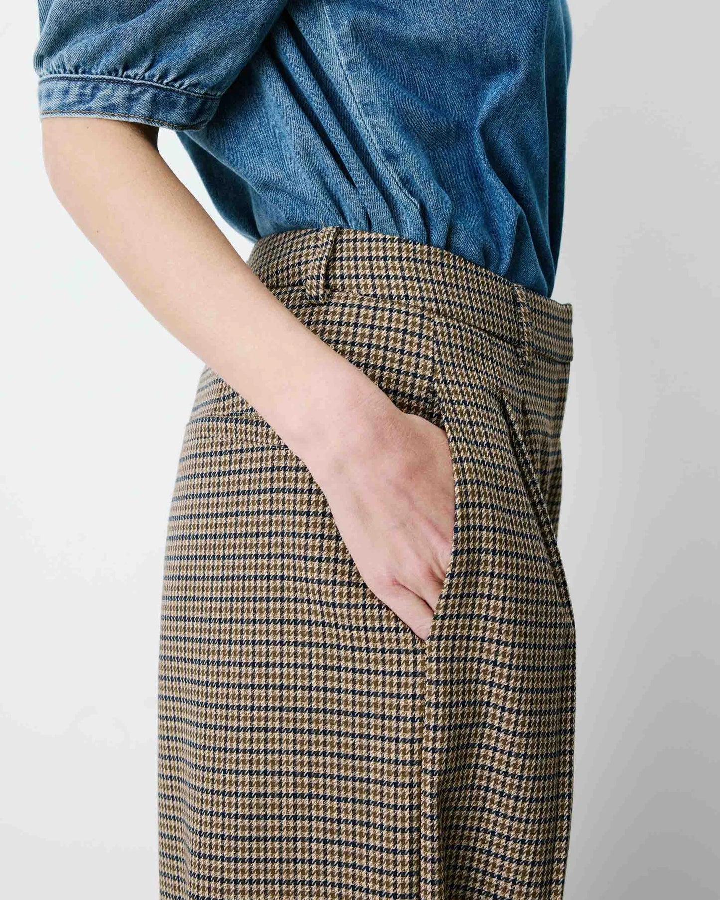 Pantalón de vestir amplio de pata de gallo Ayen