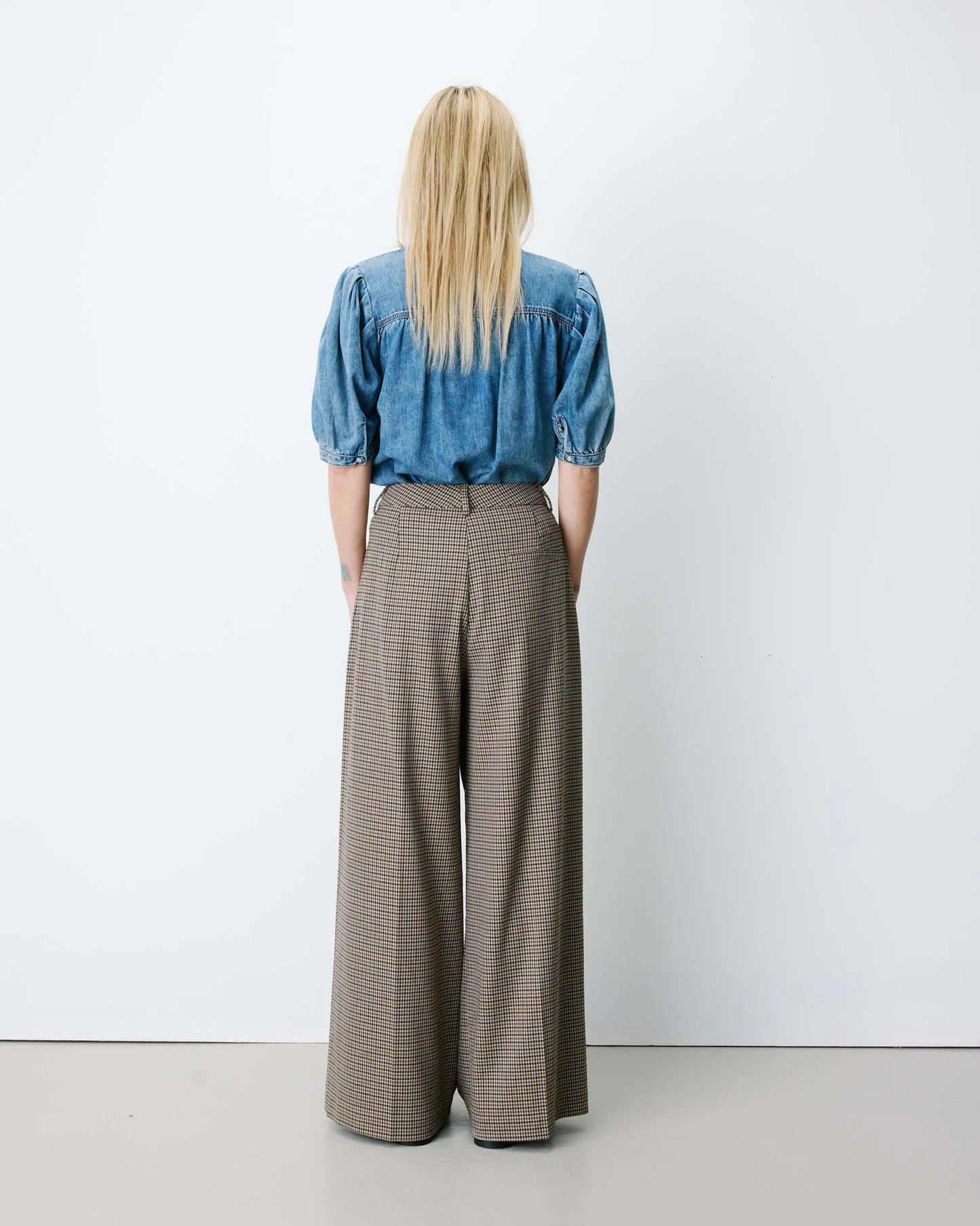 Pantalón de vestir amplio de pata de gallo Ayen
