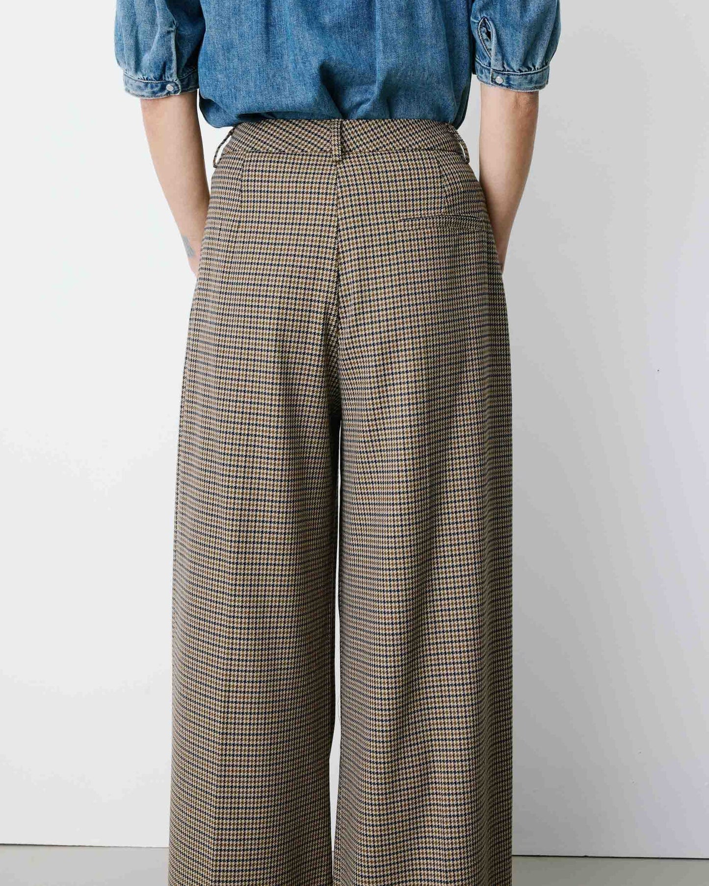Pantalón de vestir amplio de pata de gallo Ayen