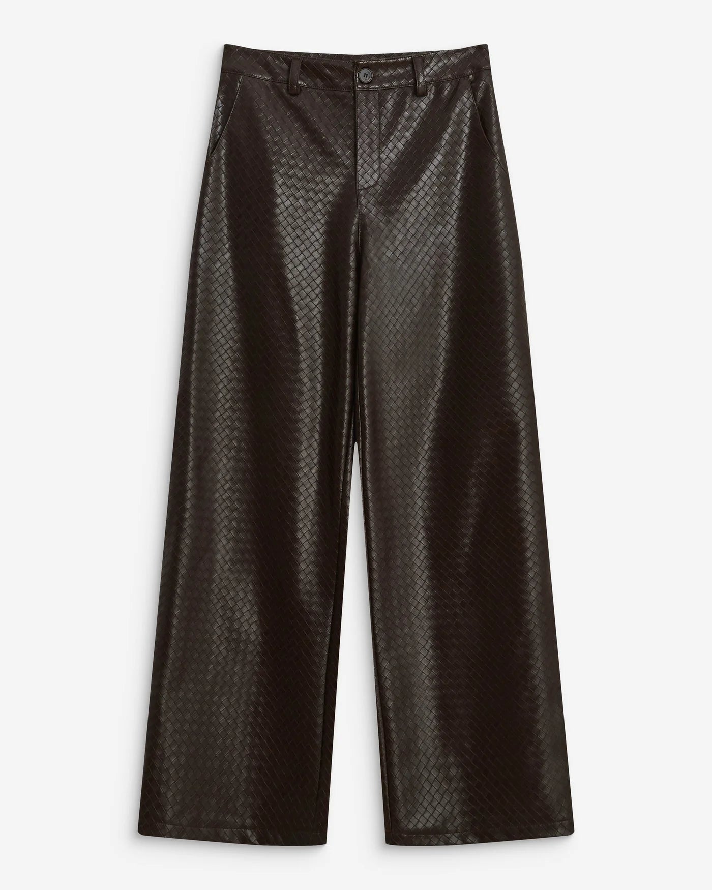 Pantalones bombachos de piel sintética texturizada color chocolate Artius