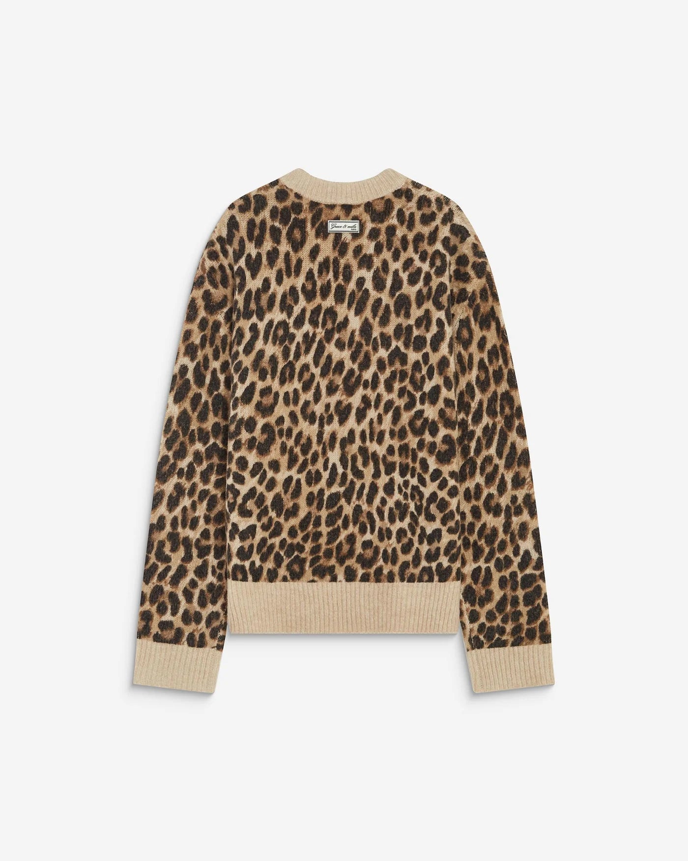 Jersey Alexiel de cuello redondo con estampado de leopardo