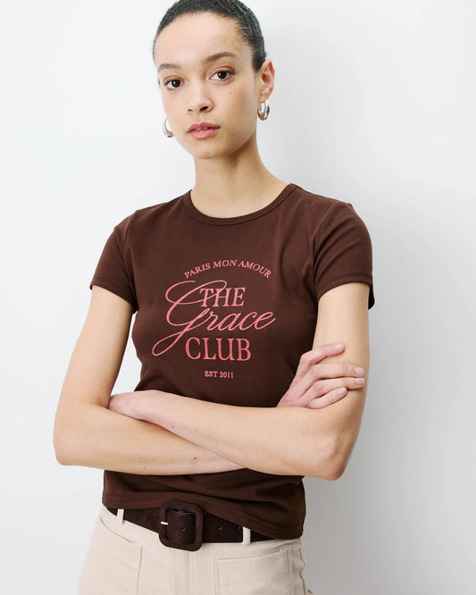 Camiseta Amoris de algodón en color marrón