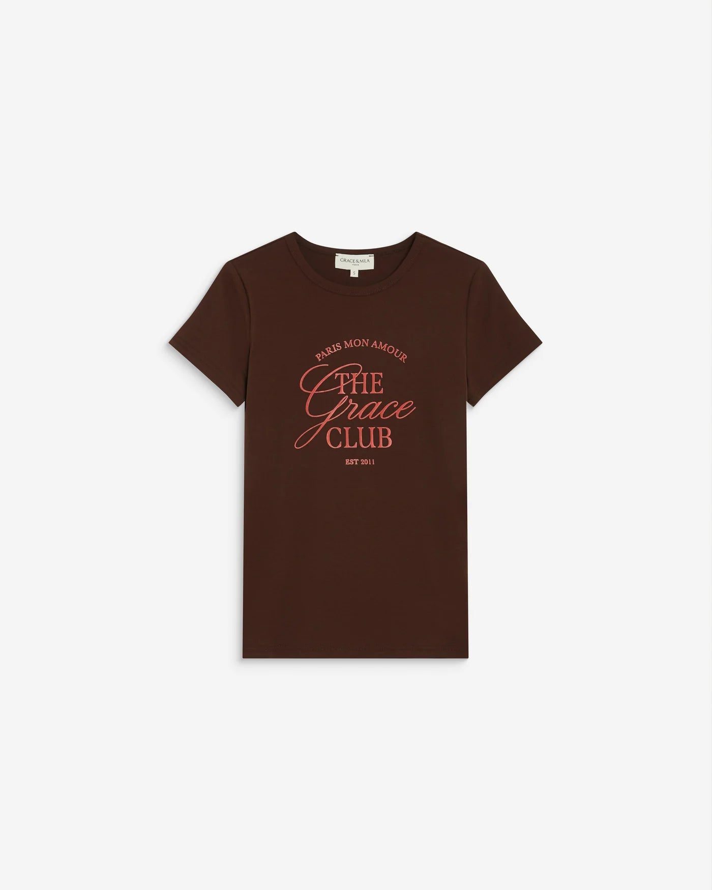 Camiseta Amoris de algodón en color marrón