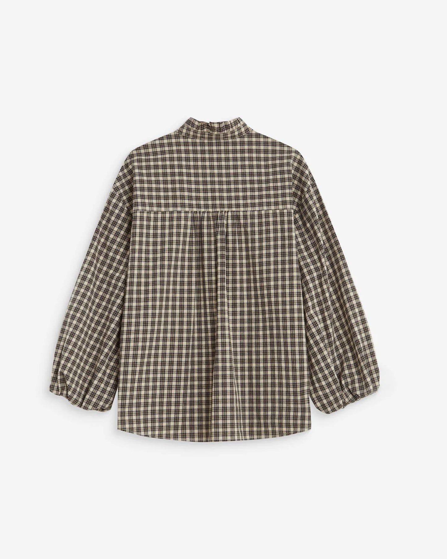Blusa a cuadros con mangas abullonadas Adelie