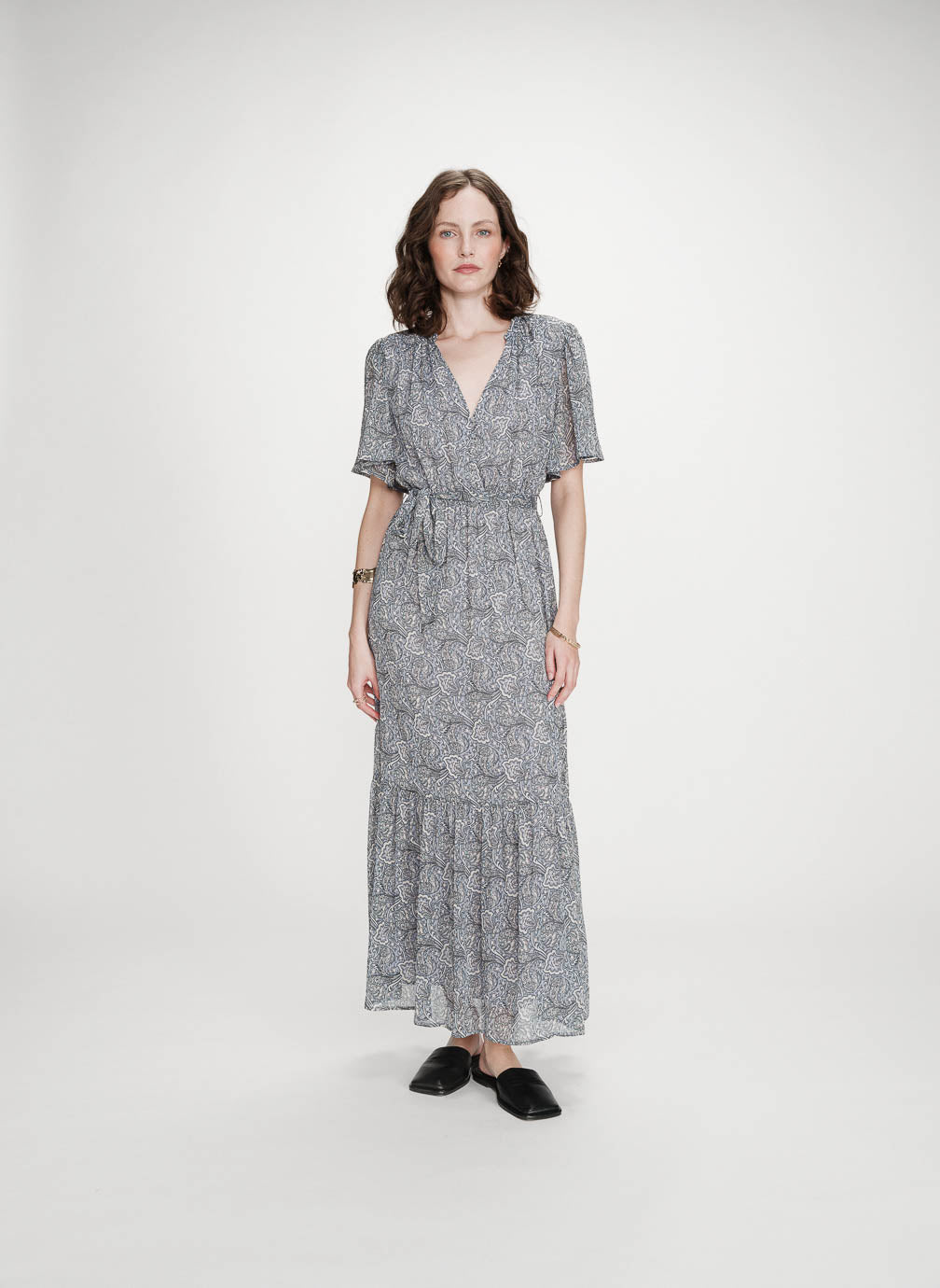 Vestido largo estampado ciel Venelle