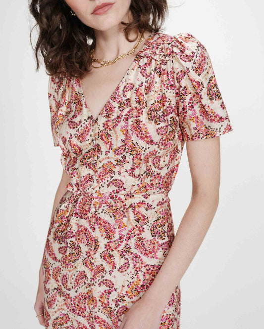 Vestido corto estampado peche Victoire