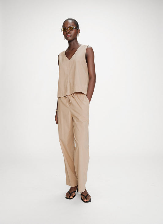 Pantalón recto de algodón sable Rhode