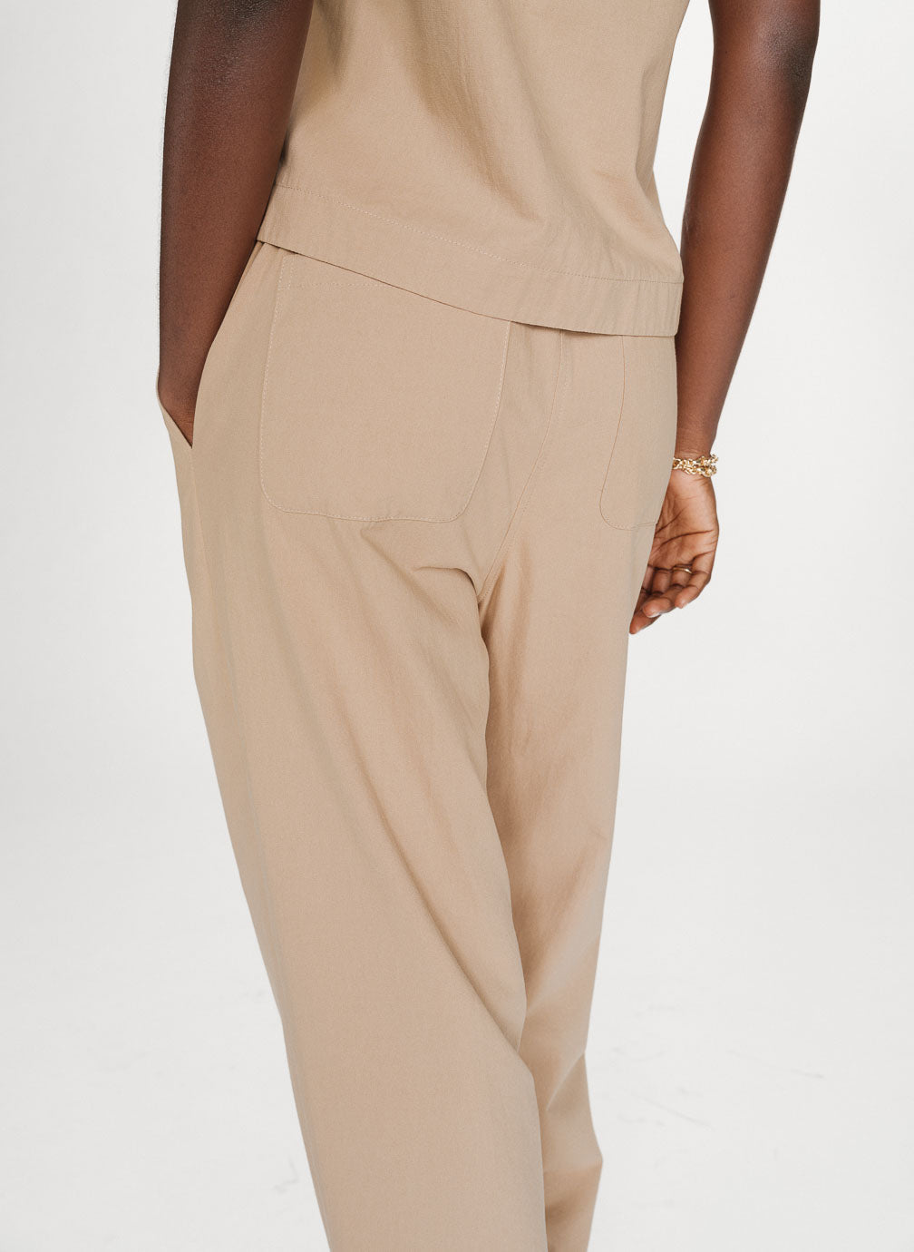 Pantalón recto de algodón sable Rhode