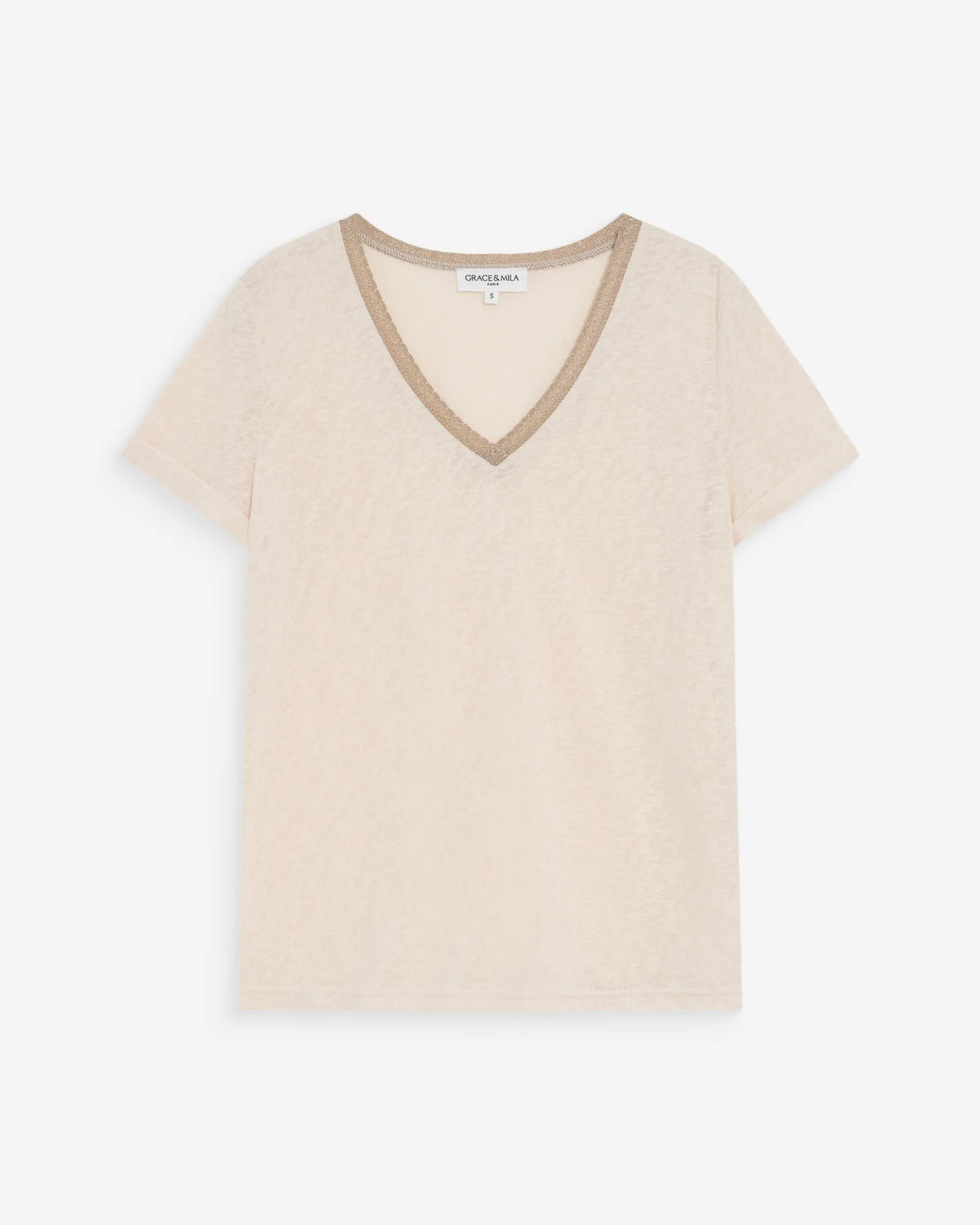 Camiseta con cuello en V amande Vasco