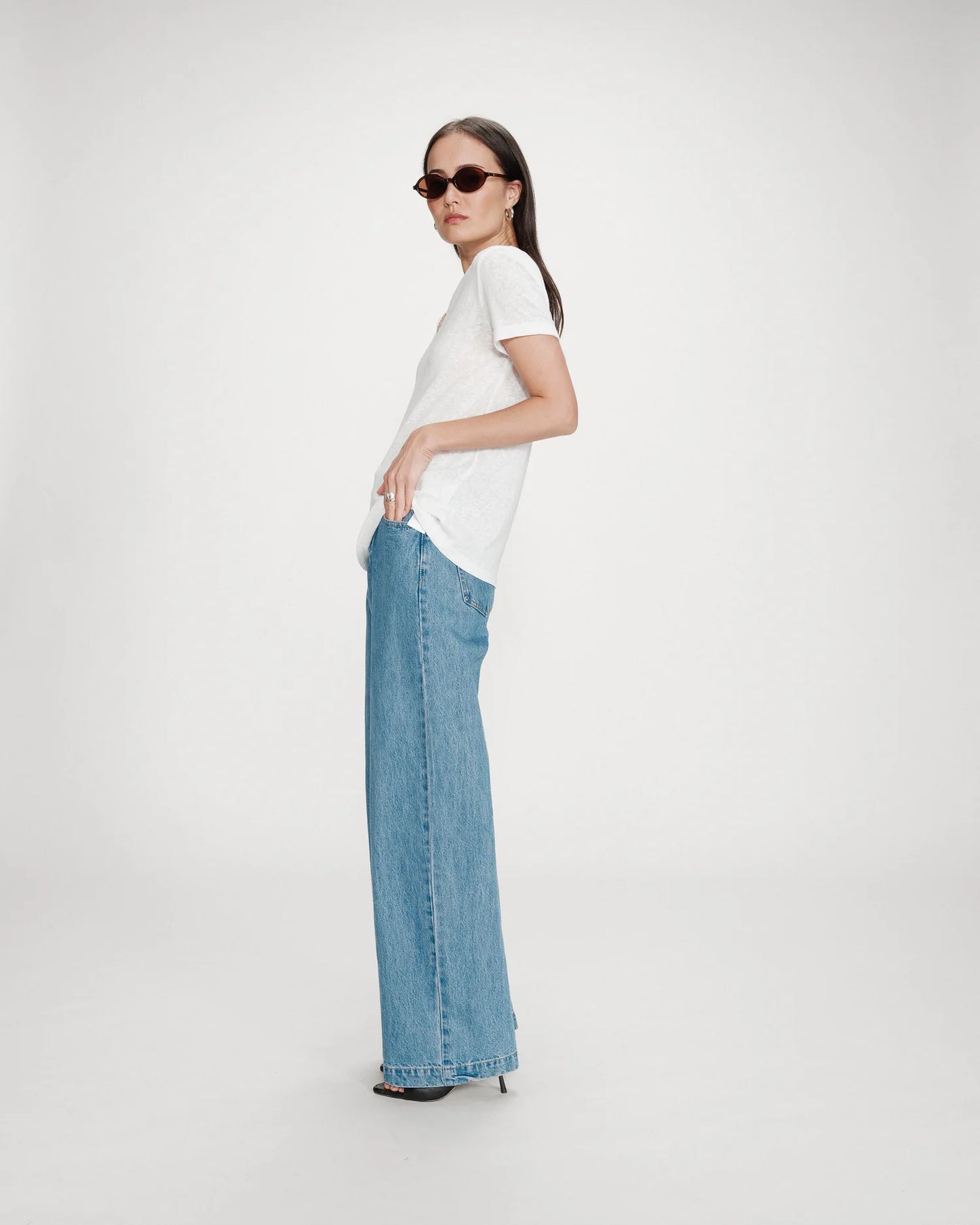 Camiseta con cuello en V ivoire Vasco