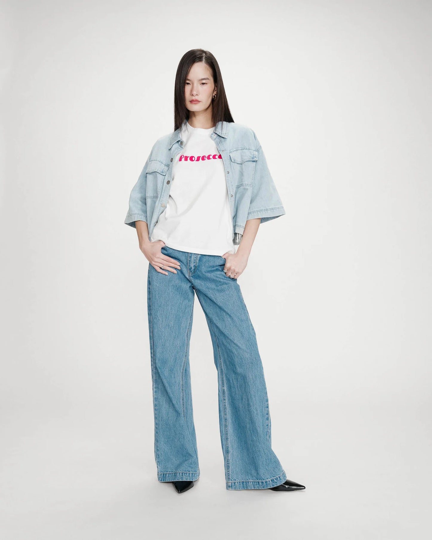 Camiseta con mensaje fuchsia Vico