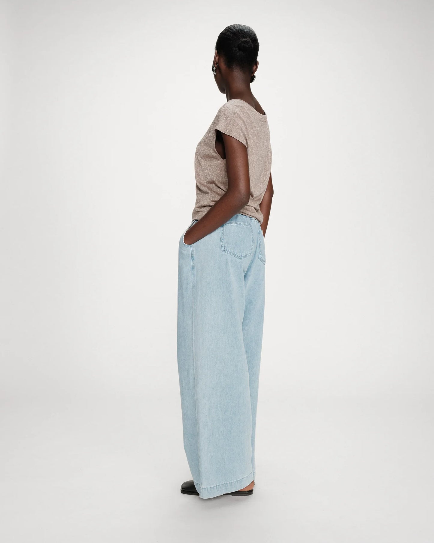 Top de lúrex grege Valsons