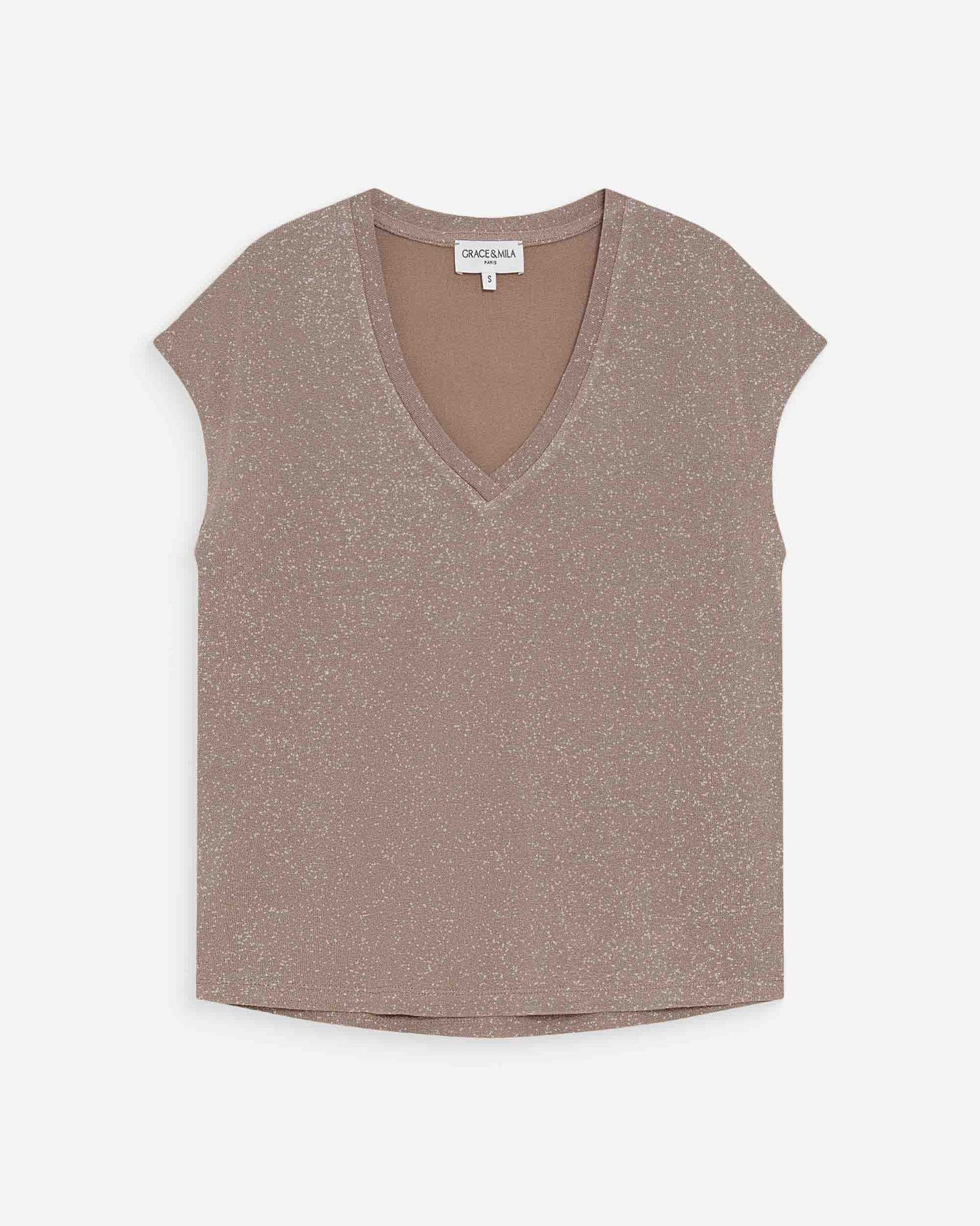 Top de lúrex grege Valsons