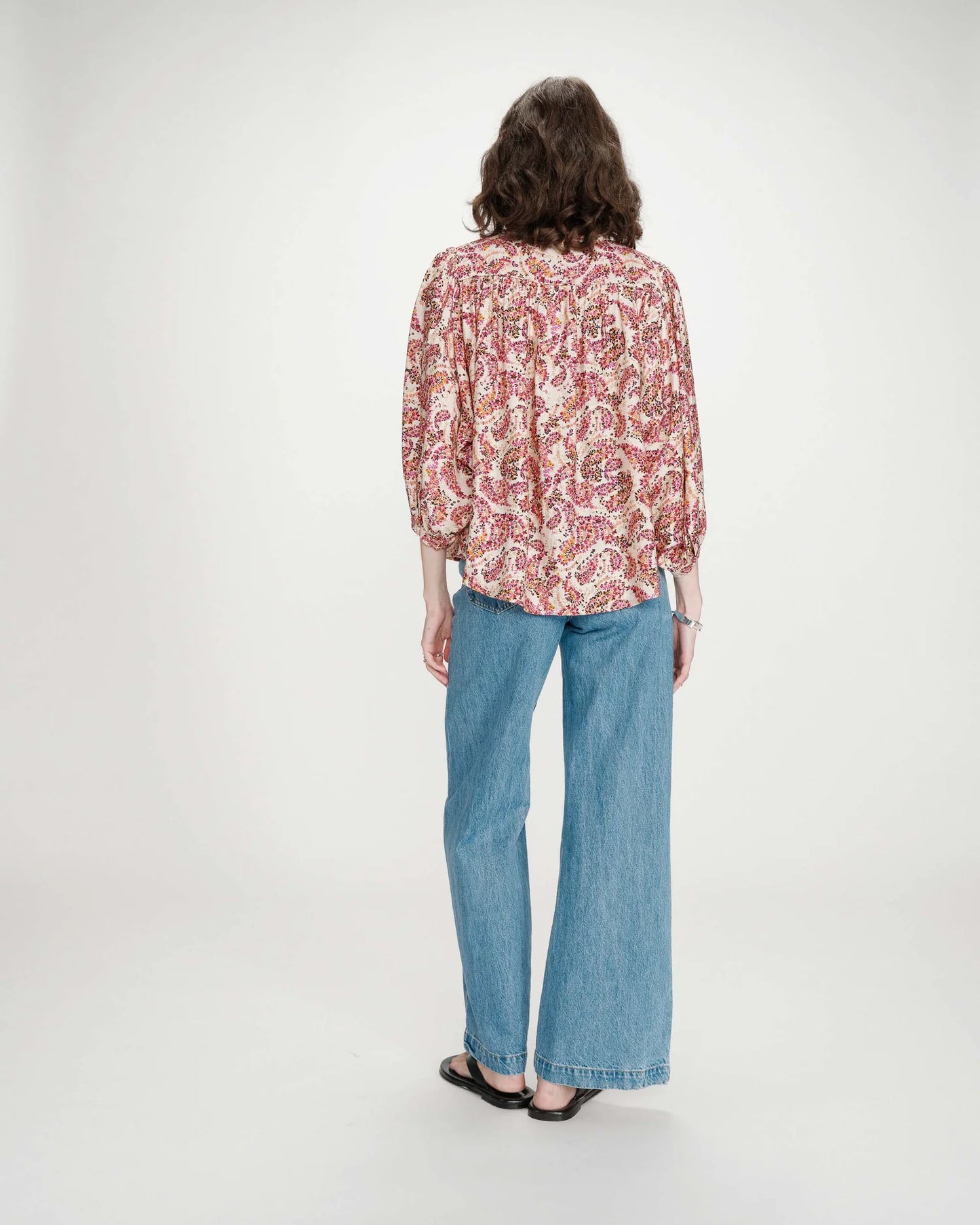 Blusa estampada floral peche Vezia