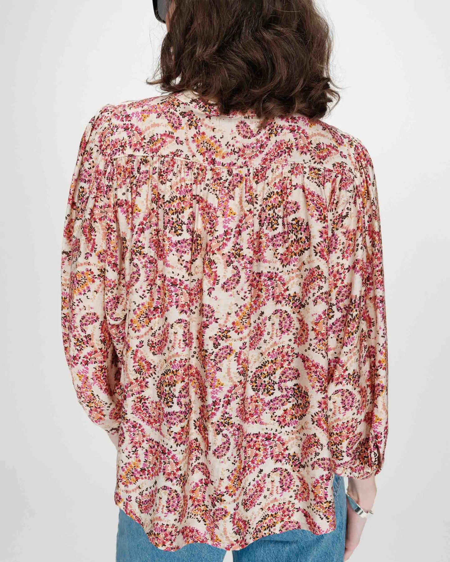 Blusa estampada floral peche Vezia