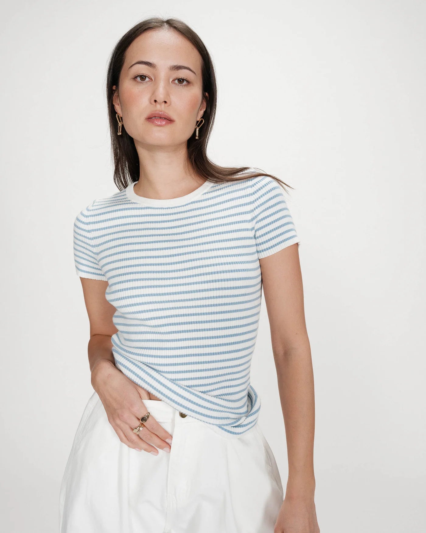 Camiseta de rayas color azul Vendredi