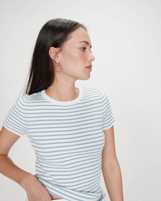 Camiseta de rayas color azul Vendredi