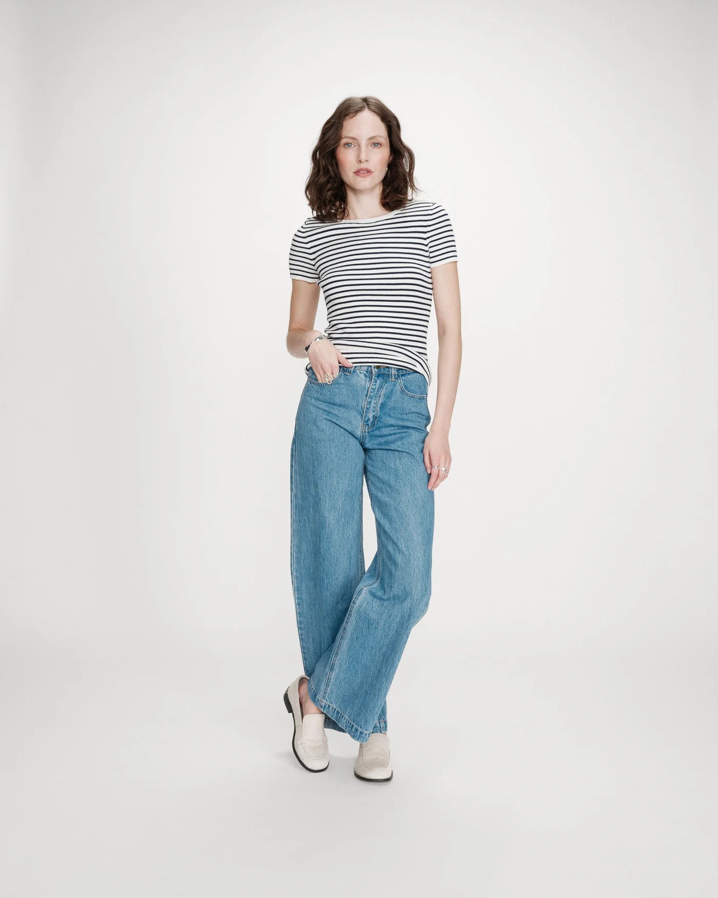 Camiseta de rayas color azul marino Vendredi