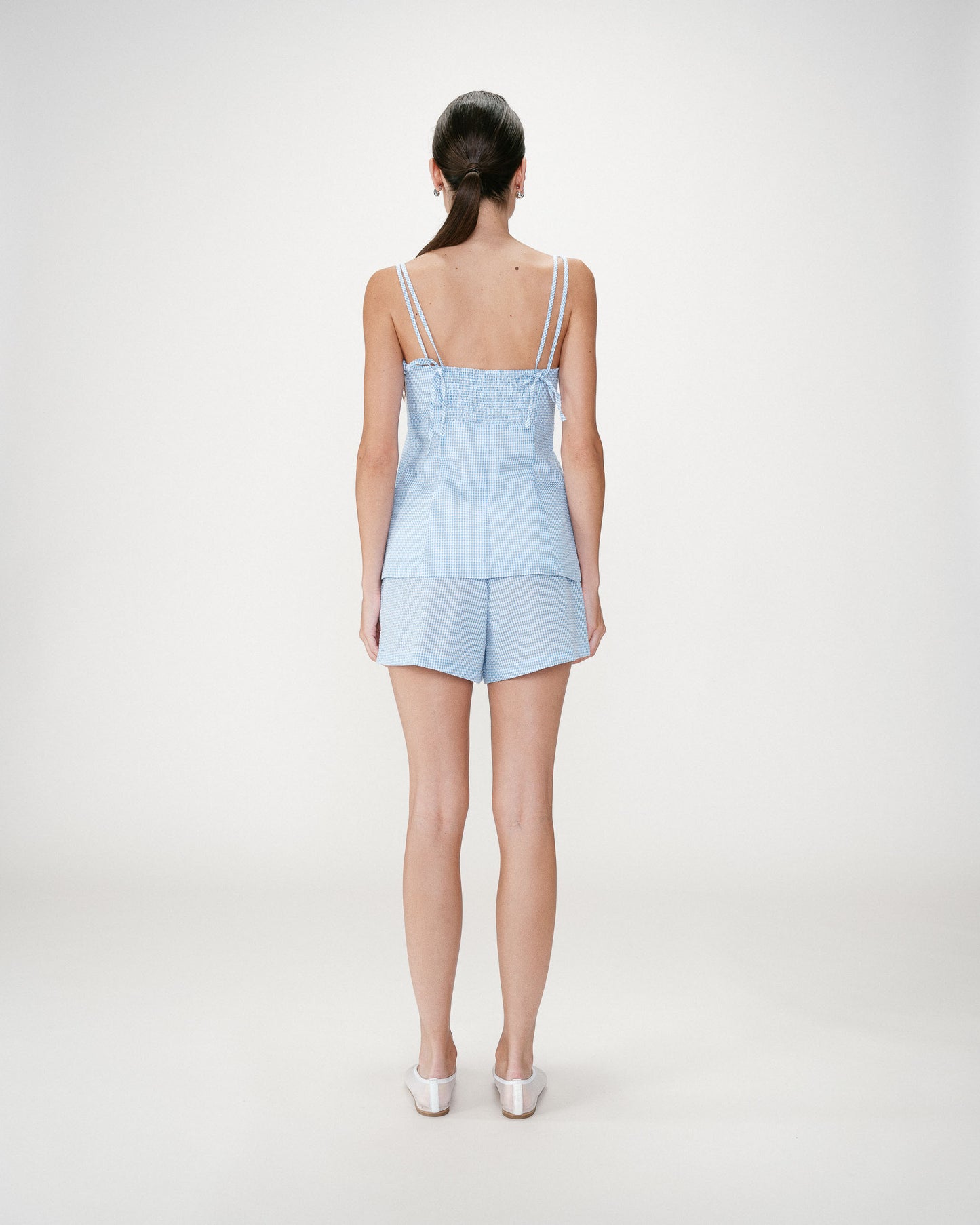 Top de cuadros vichy color azul Wynel