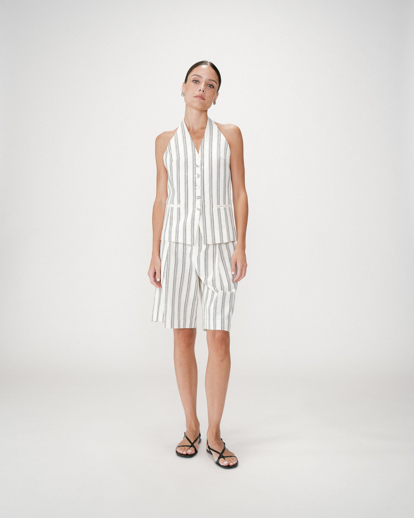 Chaleco espalda descubierta de rayas Winika