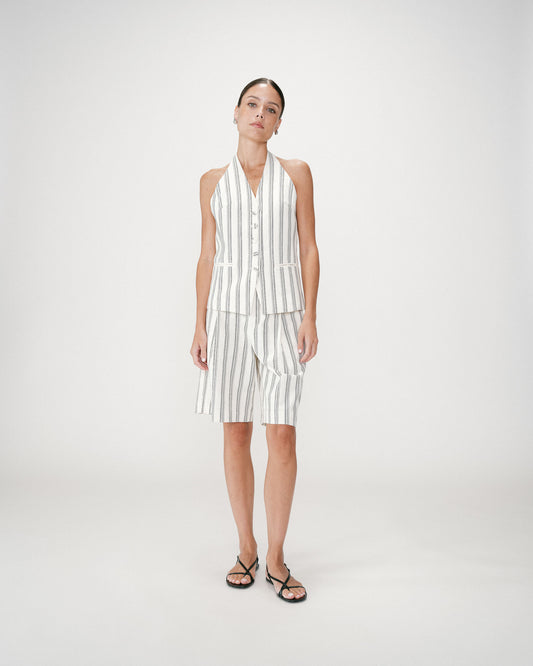 Chaleco espalda descubierta de rayas Winika