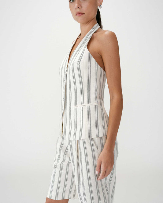 Chaleco espalda descubierta de rayas Winika