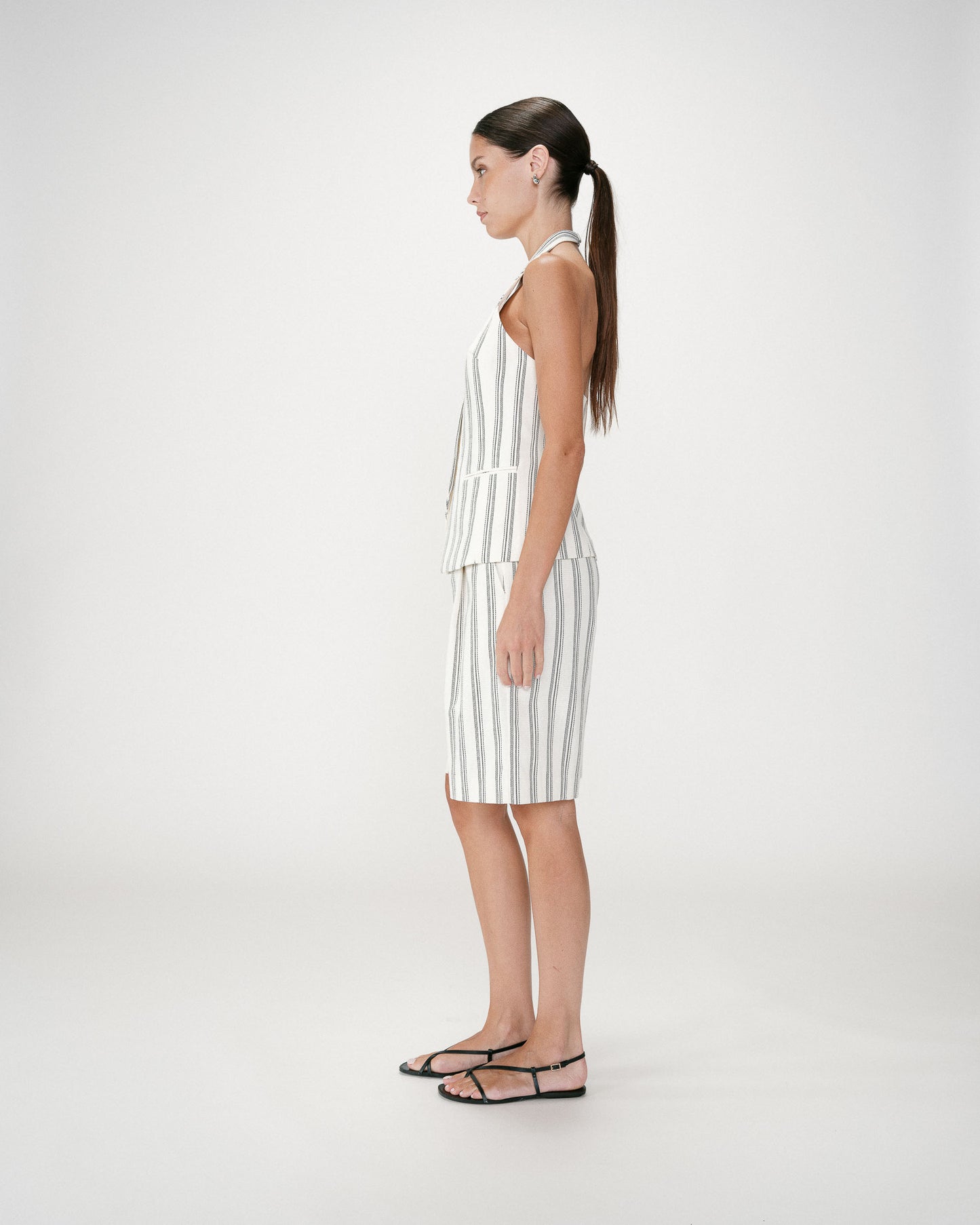 Chaleco espalda descubierta de rayas Winika