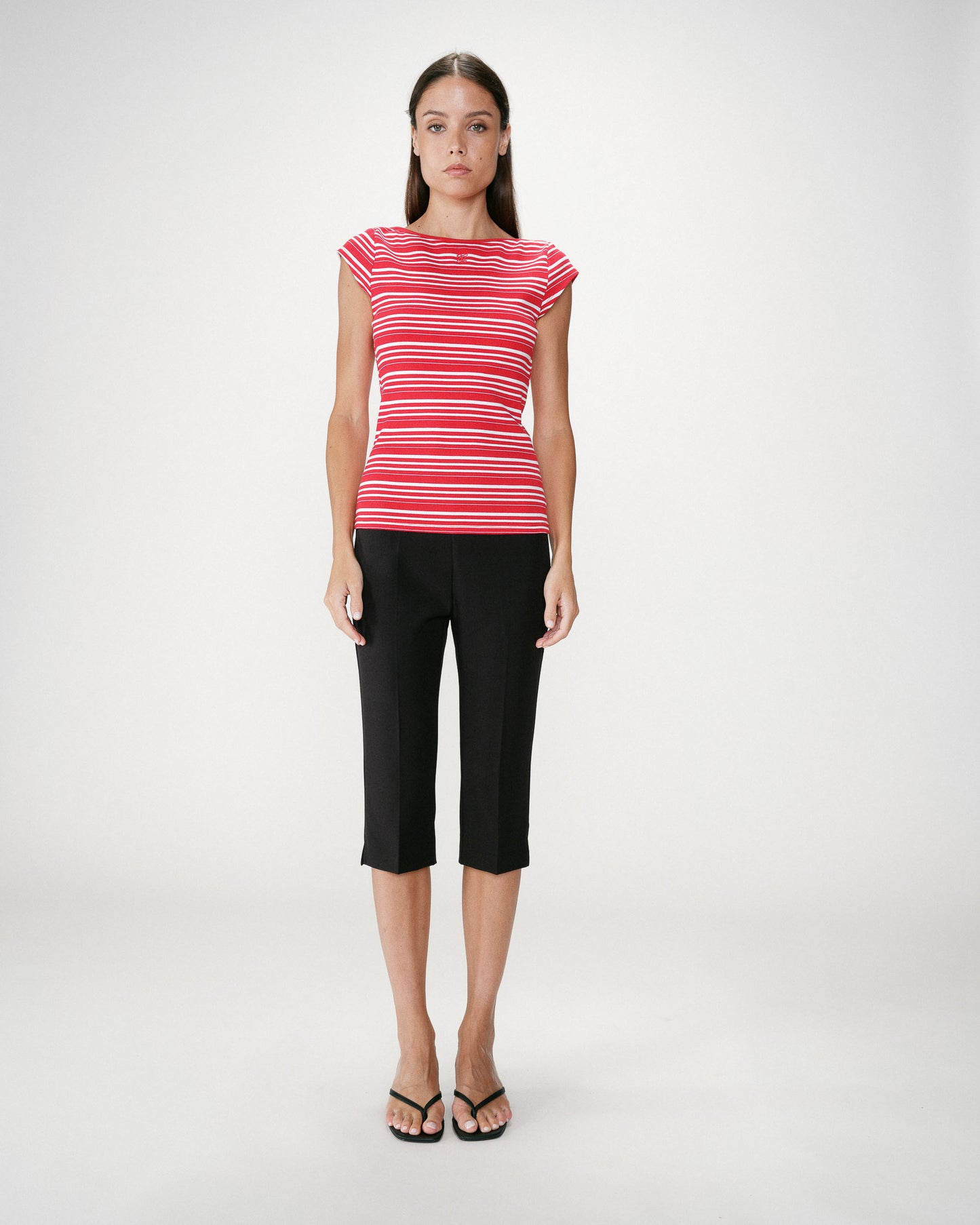 Camiseta de rayas color rojo Wake