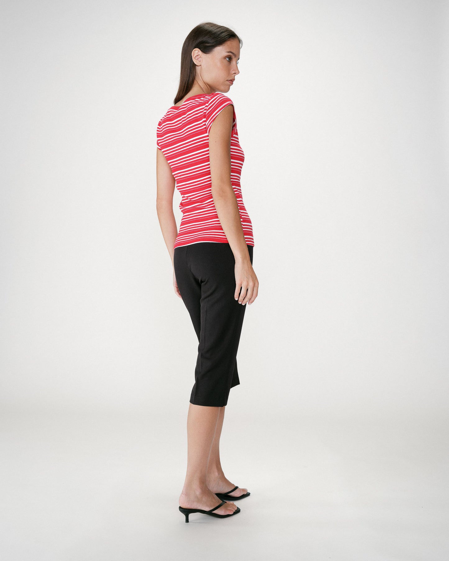 Camiseta de rayas color rojo Wake