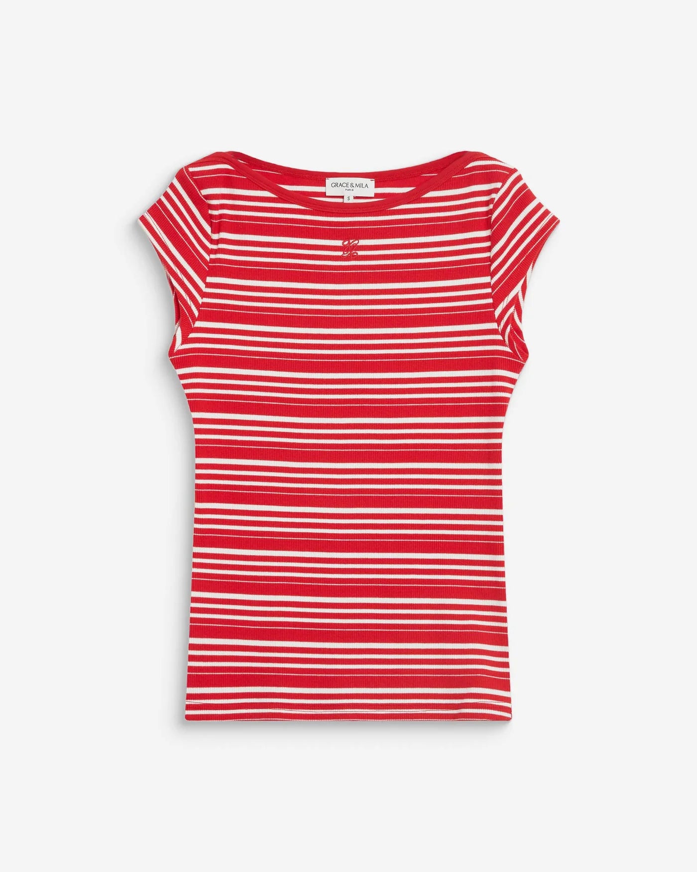 Camiseta de rayas color rojo Wake