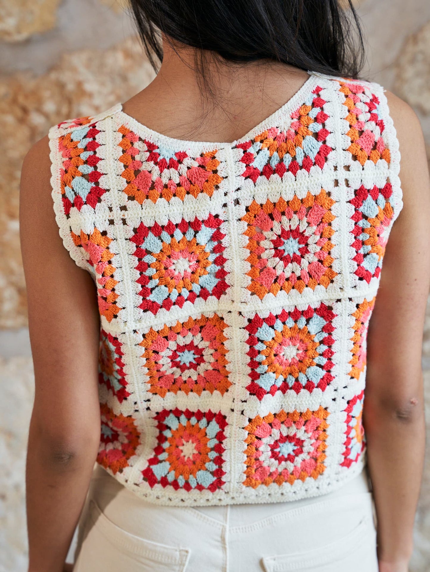 Top Crochet taronja