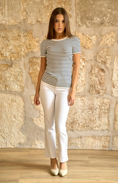 Pantalones denim en color blanco