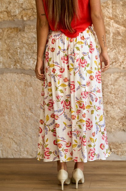 Falda larga floral Léonie